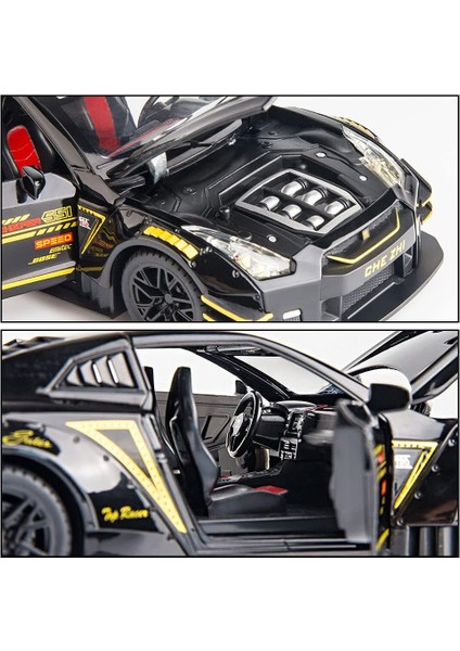 1/24 Ölçekli Nissan Gtr Model Araba Oyuncak Için Uyumlu, Çinko Alaşım Geri Çekin Oyuncak Araba Çocuklar Için Ses ve Işık ile Erkek Kız Hediye (Siyah)1 (Yurt Dışından) modelleri