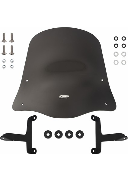Scooter Universal 2020 Uyumlu Ön Cam Siyah 42 cm