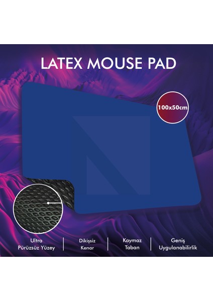 MP05 - 100x50 3xLarge Mavi Gaming Mousepad | Kaymaz Taban, Oyuncu Gamepad,Ev,Ofis,Oyun