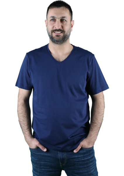 Erkek Koton V Yaka Kısa Kollu Tişört