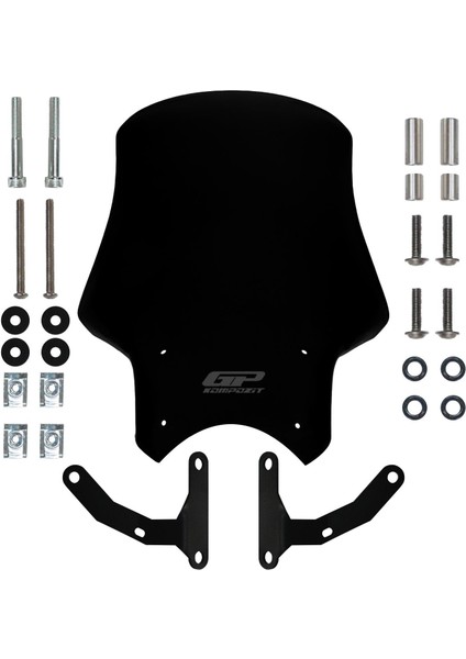 Honda CB125R / CB250R 2018-2024 Uyumlu Tur Camı Siyah 49 cm indirimleri