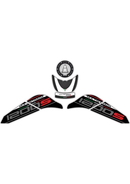 Ducati Multistrada 1200 S 2015-2018 Uyumlu Tank Pad Seti Beyaz