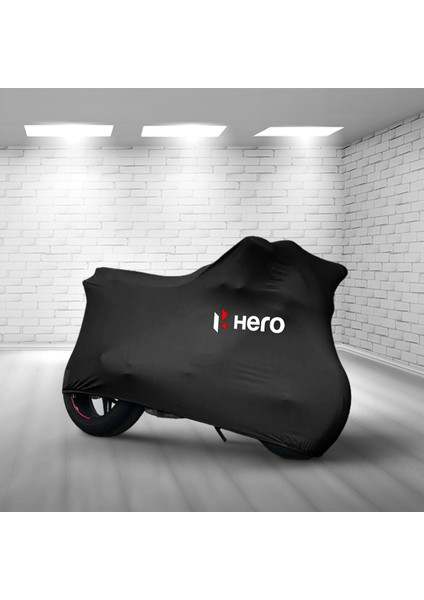 Ultra Shop Hero x Pulse 200 T Siyah Kumaş Motosiklet Brandası Logo Baskılı Penye Kumaş Motosiklet Branda