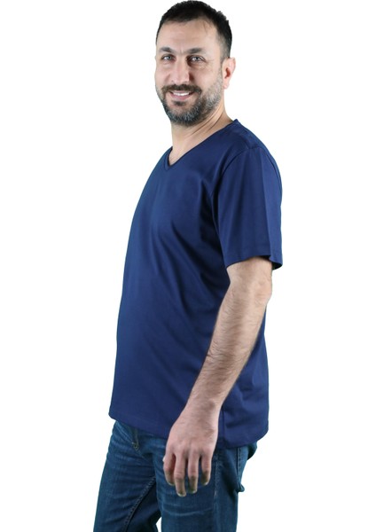 Erkek Koton V Yaka Kısa Kollu Tişört