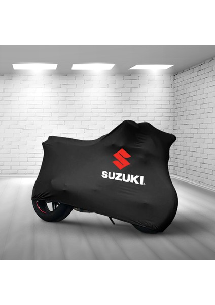 Ultra Shop Suzukı Gsx-R 750 Srad  Siyah Kumaş Motosiklet Brandası Logo Baskılı Penye Kumaş Motosiklet Branda