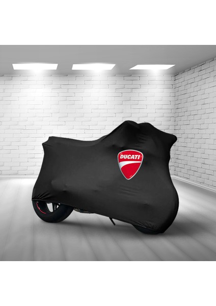 Ultra Shop Ducati Monster 696 Siyah Kumaş Motosiklet Brandası Logo Baskılı Penye Kumaş Motosiklet Branda