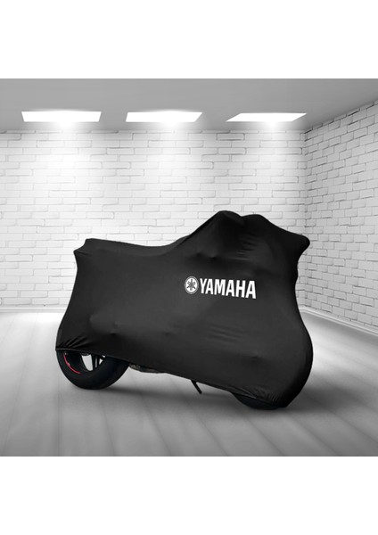 Ultra Shop Yamaha Yzf R25  Siyah Kumaş Motosiklet Brandası Logo Baskılı Penye Kumaş Motosiklet Branda