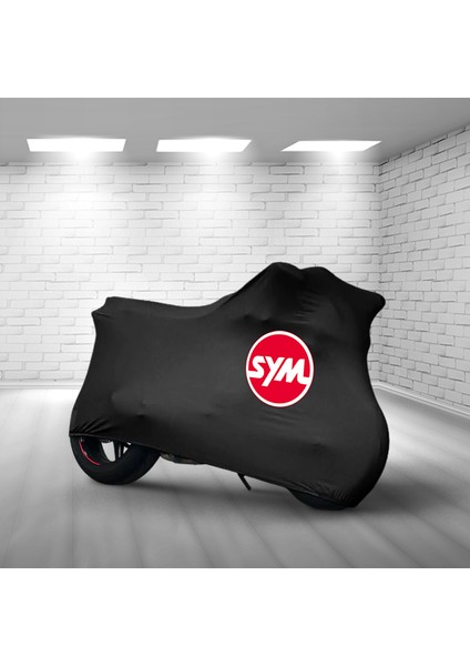 Ultra Shop Sym Gts 250 Siyah Kumaş Motosiklet Brandası Logo Baskılı Penye Kumaş Motosiklet Branda