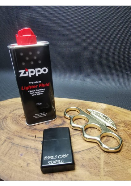 Isme Özel Zippo Çakmak,zippo Benzin ve Body Musta Panch