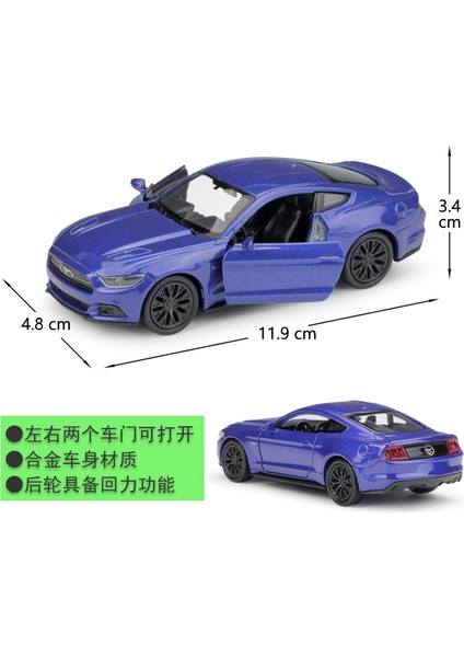 43707 Ford Mustang Gt Mavi 1:34-39 Model Araba (Yurt Dışından)