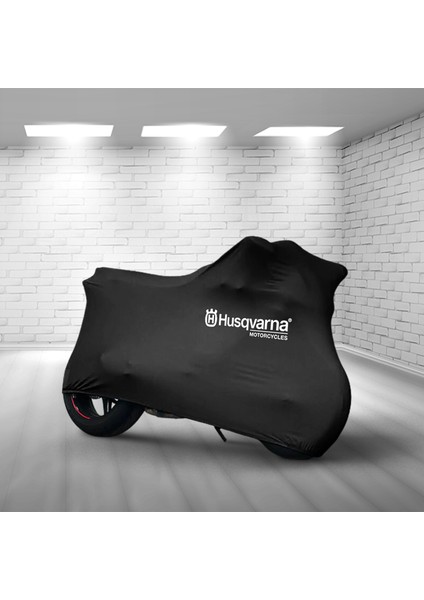 Ultra Shop Husqvarna Nuda 900 R Siyah Kumaş Motosiklet Brandası Logo Baskılı Penye Kumaş Motosiklet Branda