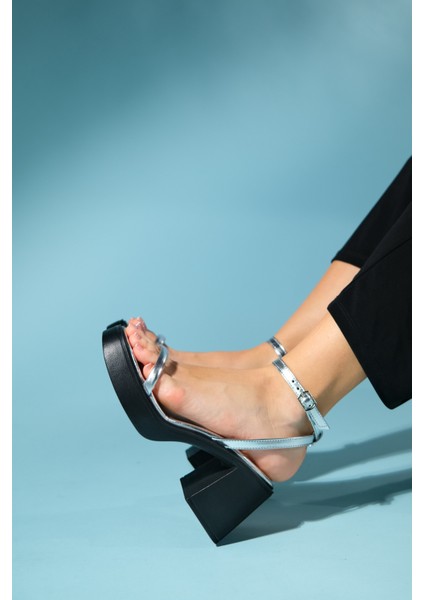 Cermen Gümüş Kadın Platform Topuklu Sandalet modelleri