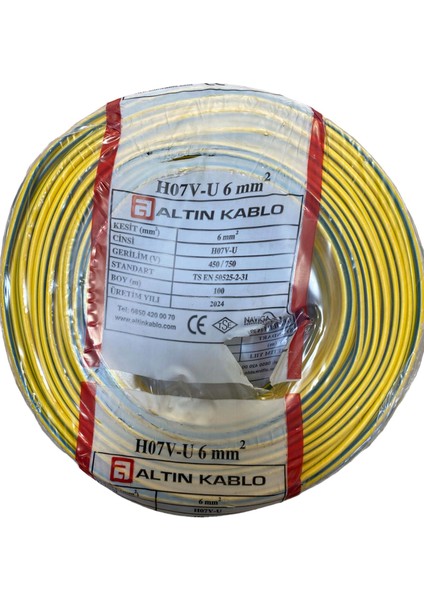 Altın Kablo 6 mm Nya 100 Metre Elektrik Kablosu