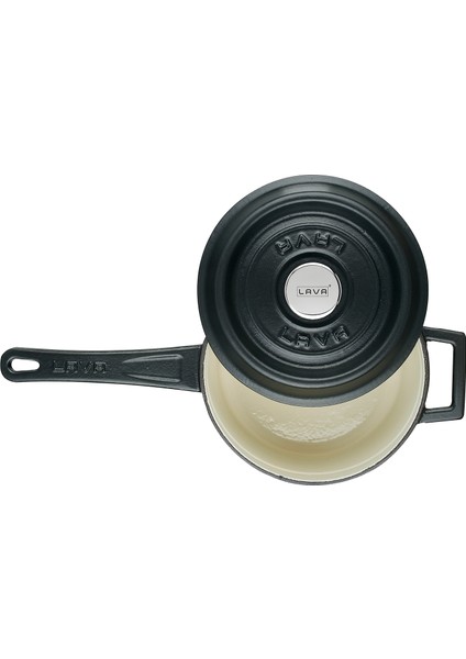Döküm Yuvarlak Sos Tenceresi Metal Saplı Çap(Ø16 Cm, Iç Krem, Mat Siyah modelleri