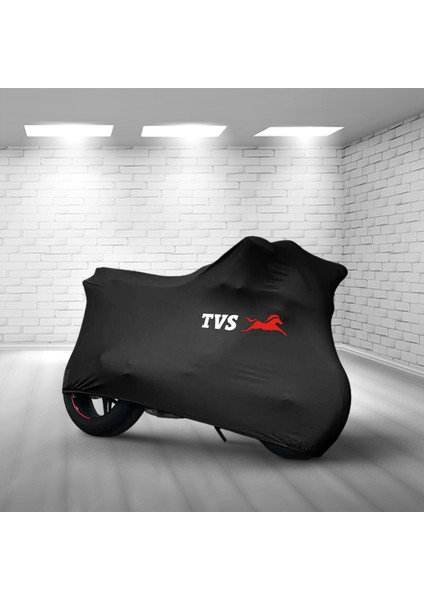 Ultra Shop Tvs Apache Rtr 200 Siyah Kumaş Motosiklet Brandası Logo Baskılı Penye Kumaş Motosiklet Branda