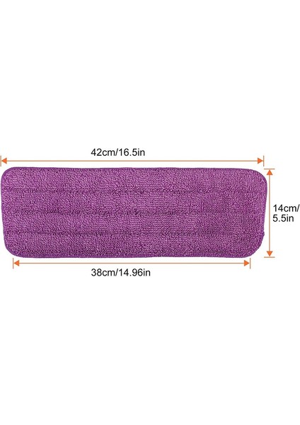 Düz Mop Başlıkları 6 Adet Mikrofiber Mop Pedleri 42CM x 14CM Sprey Mop Yedek Yedek Pedler Mop Kafası Kapakları - Makinede Yıkanabilir (Mor) (Yurt Dışından)