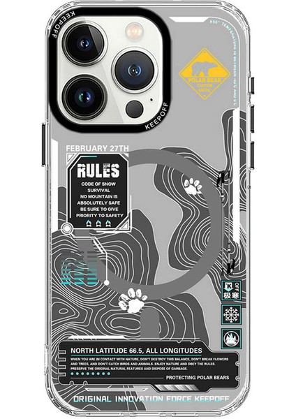 Iphone 15 Pro Max Map Magsafe Kapak - Snowfield 240090