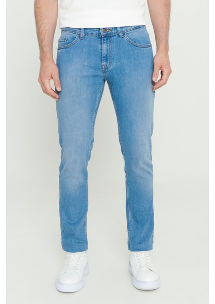 Slim Fit Dar Kesim 5 Cep Esnek Denim Jean Kot Pantolon