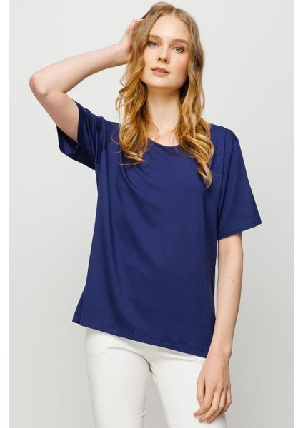 Sıfır Yaka Basic Laci Kadın T-Shirt 23786-2Y4 fırsatları