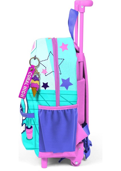 Minik Yuva Çekçekli Sırt Çantası Turkuaz Pembe Dondurmalı Kedi Desenli Iki Bölmeli 24051 fiyatları