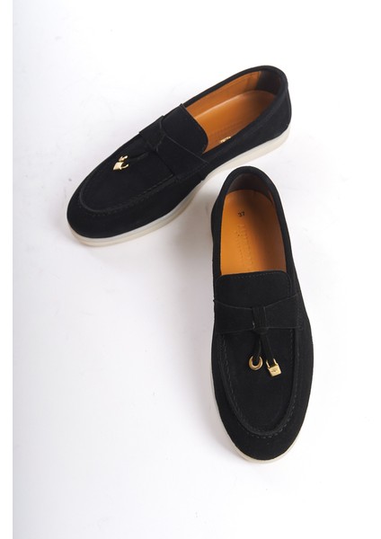 Mubiano Hakiki Deri Collection Kadın Süet Loafer & Babet Siyah -MCKRY1410-S modelleri