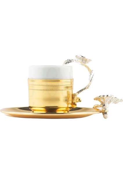Bakır Kahve Fincanı Porselen Kahve Fincanı Nikel Japon Gülü Çizgili 2'li Kahve Fincanı Altın fiyatları