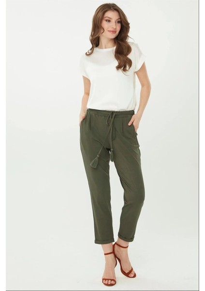 Havuç Paça Penye Haki Kadın Pantolon 22722-2Y4 fiyatları