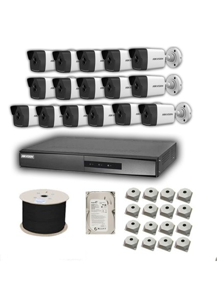 4mp Mikrofonlu 16 Kameralı 4tb Disk Tak Çalıştır Hazır Ip Kamera Seti