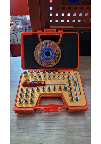 40 Parça 1/4 Lokmalı Bits Set ve Ingco Kesme Taşı