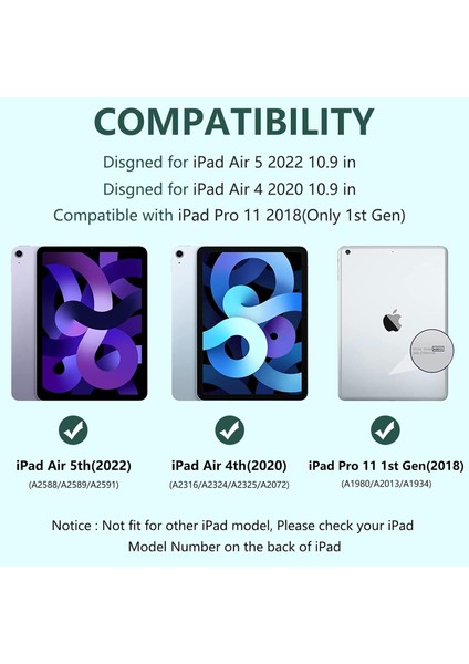 Apple iPad Air 4 ve 5 Nesil 10.9 Inç Uyumlu Tablet Klavyeli Kılıf