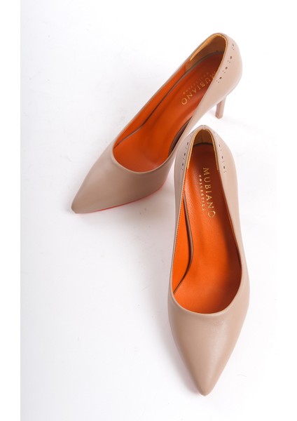 Mubiano Hakiki Deri Collection Kadın Topuklu Stiletto & Ayakkabı Nude -MCRGN80125-N indirimleri