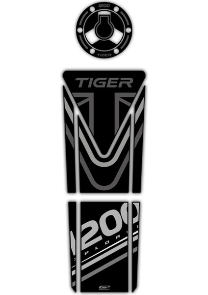 Triumph Tiger 1200 2014-2016 Uyumlu Tank Pad Seti Siyah