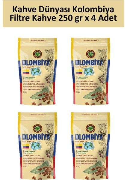 Kolombiya Filtre Kahve 250 gr x 4 Adet