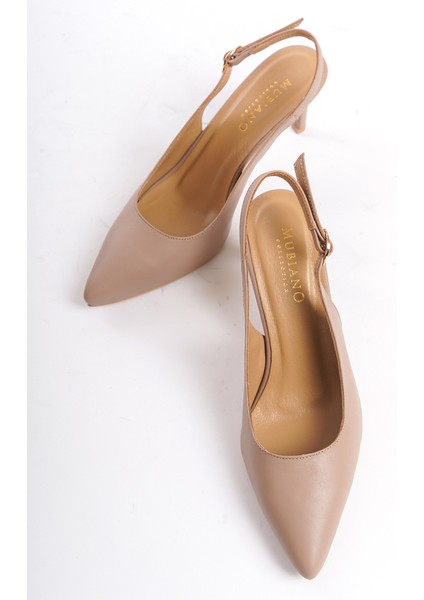 Kadın Topuklu Deri Stiletto & Ayakkabı Nude -MCRGN80124-N fırsatları
