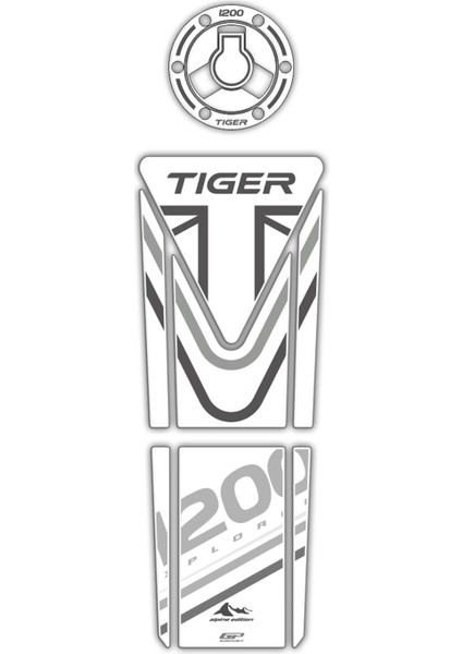 Triumph Tiger 1200 2014-2016 Uyumlu Tank Pad Seti Beyaz
