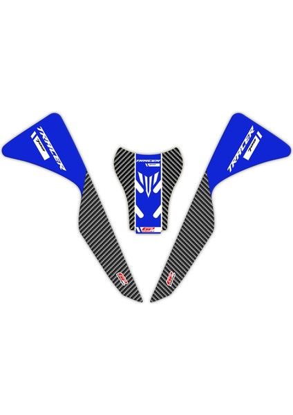 Yamaha MT-07 Tracer 2020-2024 Uyumlu Tank Pad Seti Mavi
