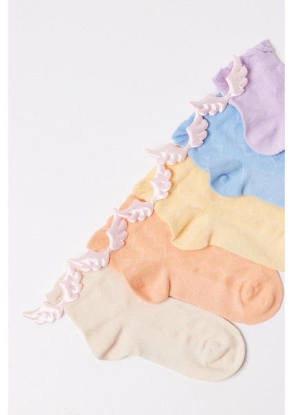 Kız Çocuk Kanat Aksesuar Detaylı 5'Li Soket Çorap fiyatları