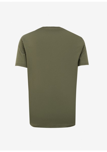 Haki Erkek Bisiklet Yaka Relaxed Baskılı T-Shirt D4SM-TST3265
