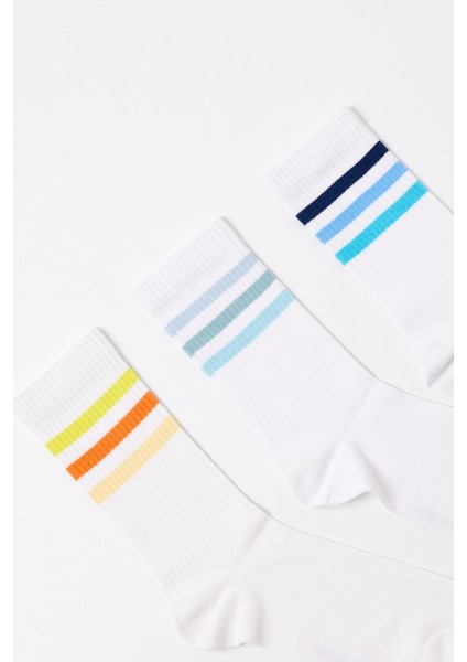 Erkek Bilek Çizgili 3'lü Soket Çorap fiyatları