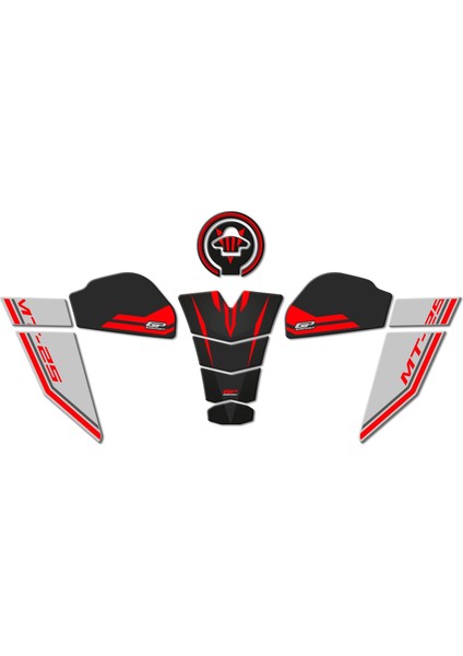 Yamaha MT-25 2020-2024 Uyumlu Tank Pad Seti Kırmızı