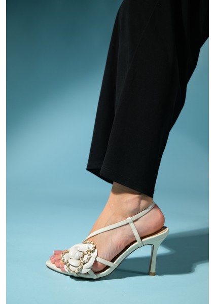 Publi Bej Cilt Kadın Ince Topuklu Ayakkabı modelleri