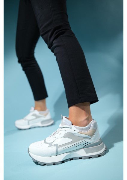 Blaj Beyaz Gri Kadın Spor Ayakkabı modelleri