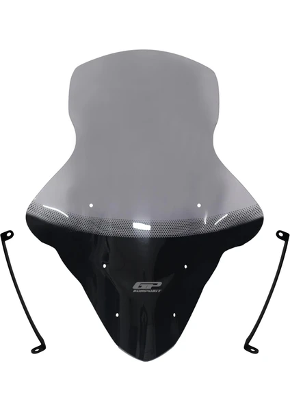 GP Kompozit Yamaha NMAX 125 / 155 2015-2020 Uyumlu Baskılı Elcikli Ön Cam Füme 74 cm