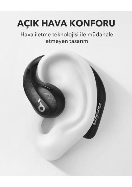 AeroFit Pro Open-Ear Yeni Nesil Kablosuz Kulaklık - LDAC - IPX5 Suya Dayanıklılık - 46 Saat Çalma Süresi-Bluetooth 5.3-Ergonomik -Yüksek Konfor-Uygulama Kontrolü-Beyaz (Anker Türkiye Garantili)