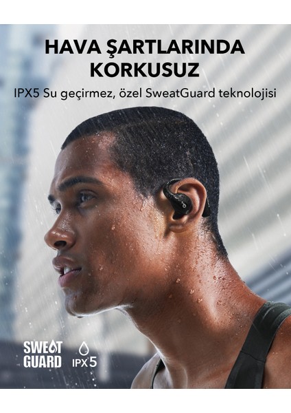 AeroFit Pro Open-Ear Yeni Nesil Kablosuz Kulaklık - LDAC - IPX5 Suya Dayanıklılık - 46 Saat Çalma Süresi-Bluetooth 5.3-Ergonomik -Yüksek Konfor-Uygulama Kontrolü-Beyaz (Anker Türkiye Garantili)