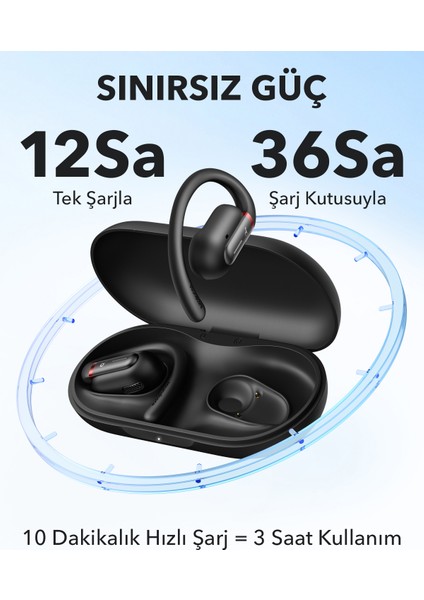 Soundcore V30i Open-Ear Bluetooth Kulaklık - Ultra-Comfort -  Snug Fit, Ergonomic Kulak Kancaları -  Robust Bass - 36 Saat Şarj, Bluetooth 5.3,Uygulama Destekli (Anker Türkiye Garantili)