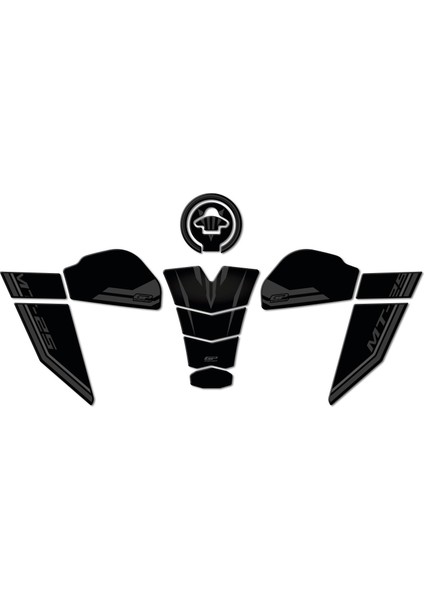 Yamaha MT-25 2020-2024 Uyumlu Tank Pad Seti Siyah