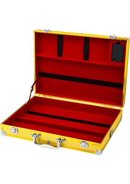 Ultra Hafif Dayanıklı Alüminyum Seyahat Puro Sunum Kutusu Humidor Gold