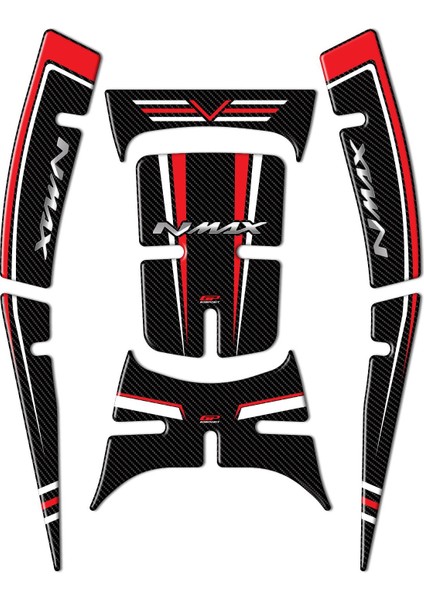 Yamaha NMAX 125 / 155 2021-2024 Uyumlu Tank Pad Seti Kırmızı