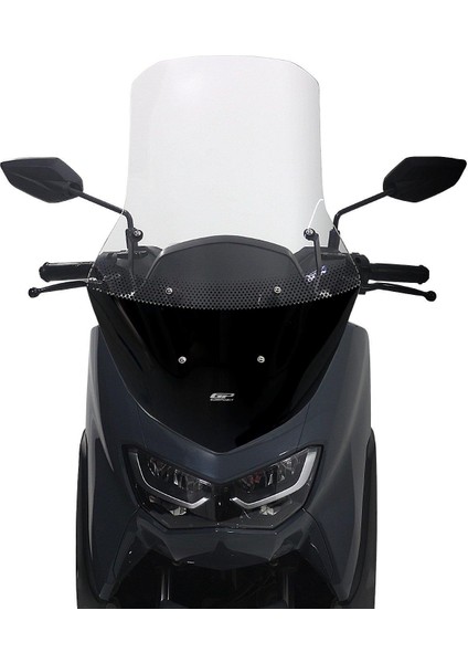 Yamaha NMAX 125 / 155 2021-2024 Uyumlu Ayaklı Tur Camı Şeffaf 72 cm